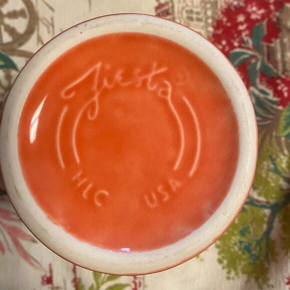 Fiestaware Rare Retired Persimmon Pedestal Mug - Picture 4 of 7